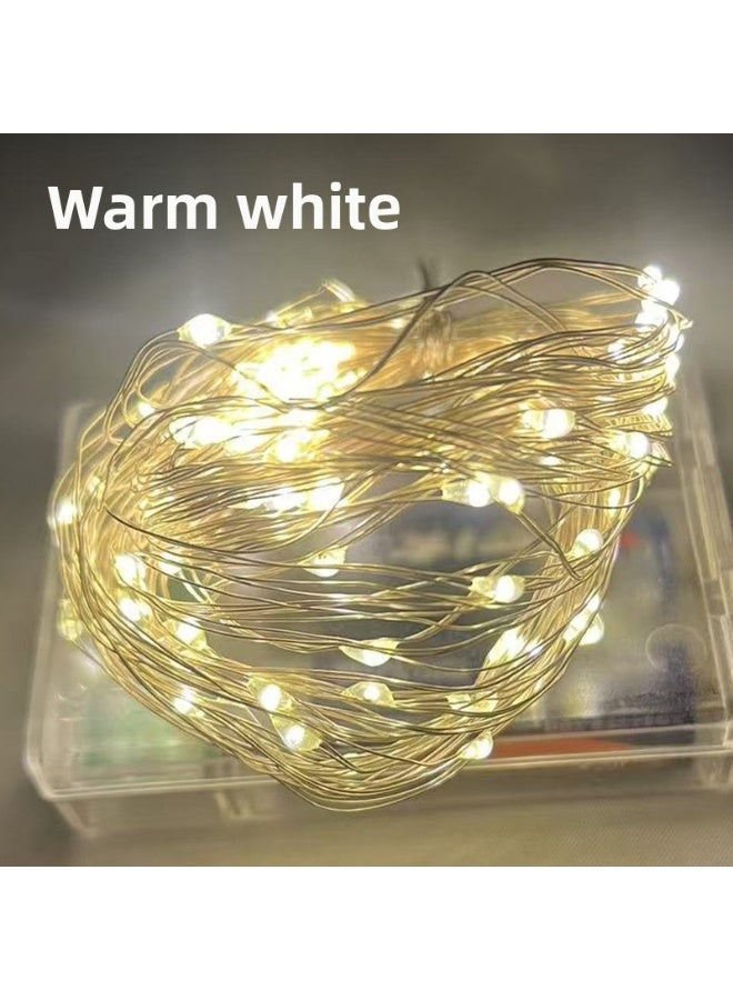 Copper Wire LED Strip Lights – Battery/USB Powered Fairy Lights, Bobo Ball String Lights for Christmas, Bouquet & Decoration - Image 5